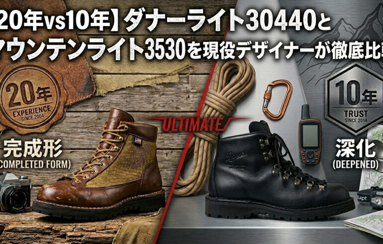 【20年vs10年】ダナーライト30440とマウンテンライト31530を現役デザイナーが徹底比較